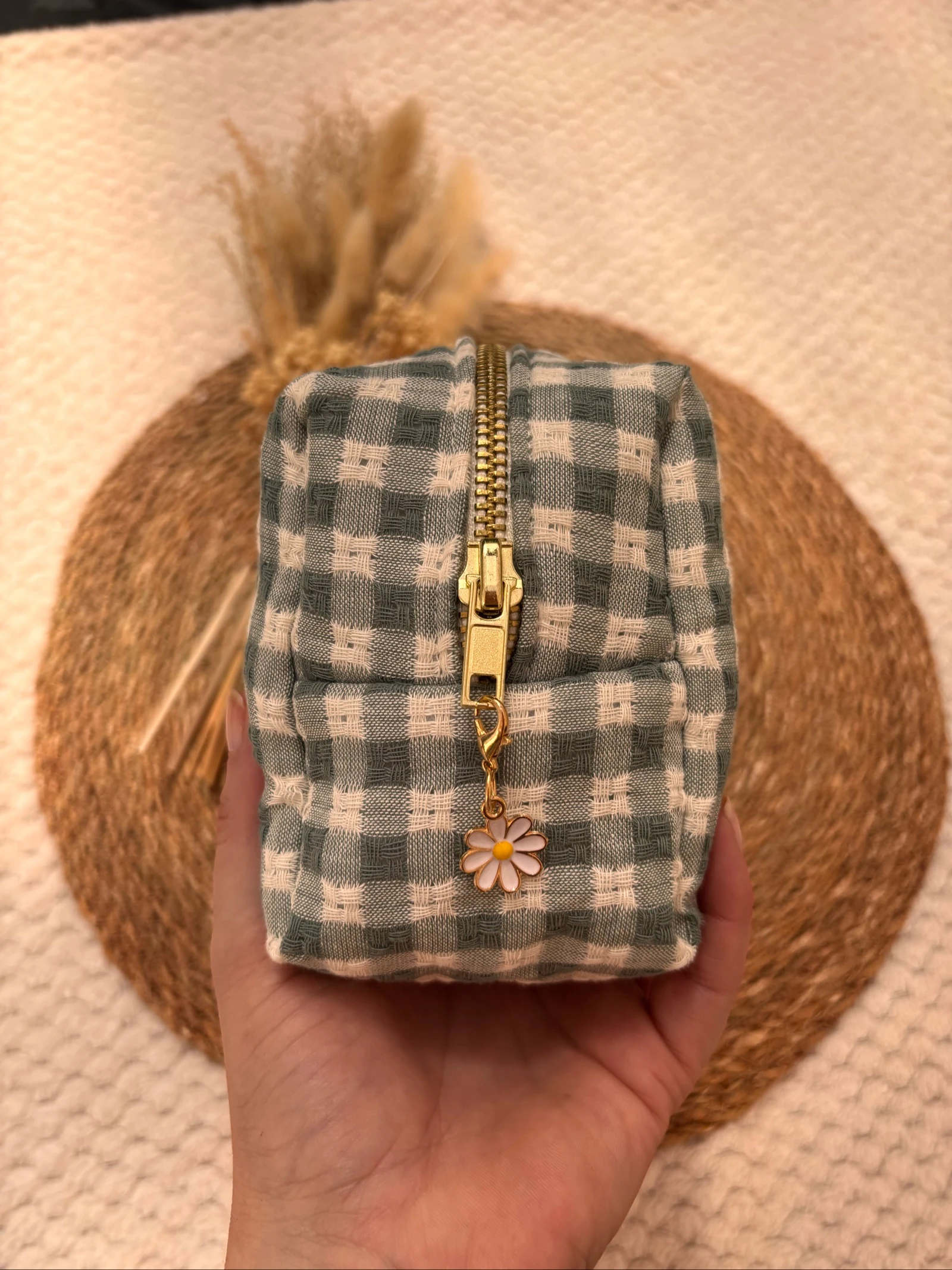 Trousse de toilette L Vert sauge fait main  – photo 5
